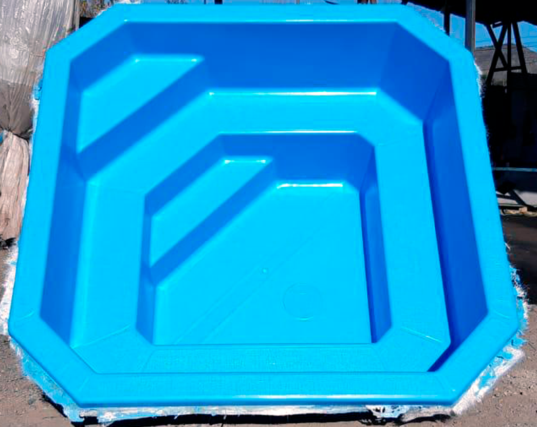 Jacuzzi de fibra de vidrio Fibro Splash casco de 2.5 x 3.5 azul