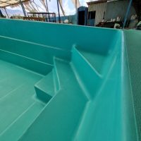 Piscina de fibra de vidrio Fibro Splash modelo Corbeta 7 x 3.4 metros color turquesa 2
