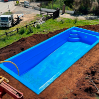 Fibro Splash Instalación Piscina Fibra de vidrio Azul 9x3.5